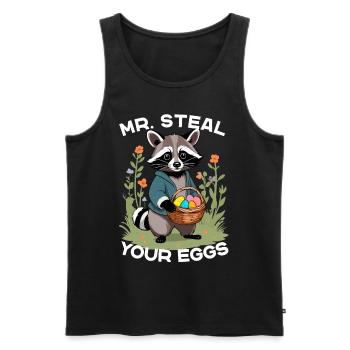 Lustiger Eier Dieb Waschbär Osterhasen Design - Männer Premium Bio Tank Top - Schwarz - Vorne - Michal (187cm)