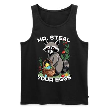Lustiger Eier Dieb Waschbären Osterhasen Design - Männer Premium Bio Tank Top - Schwarz - Vorne - Michal (187cm)