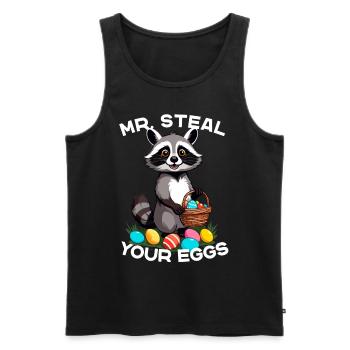 Eier Dieb Lustiges Waschbären Osterdesign - Männer Premium Bio Tank Top - Schwarz - Vorne - AI Model Male 178 light (178cm)