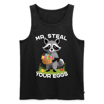 Lustiges Waschbären Eier Dieb Ostern Spruch - Männer Premium Bio Tank Top - Schwarz - Vorne - Michal (187cm)