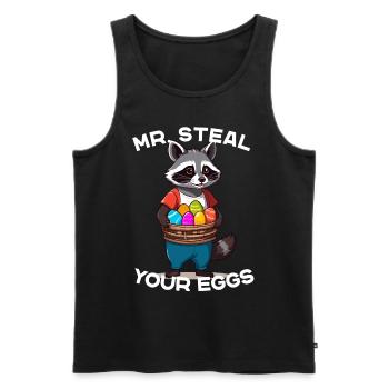 Eier Dieb Waschbär Osterhasen Lustiges Design - Männer Premium Bio Tank Top - Schwarz - Vorne - Michal (187cm)