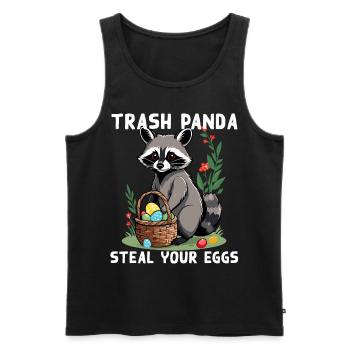 Funny Raccoon Saying Easter Bunny Design - Men's Premium Organic Tank Top - black - Front - Michal (187cm)