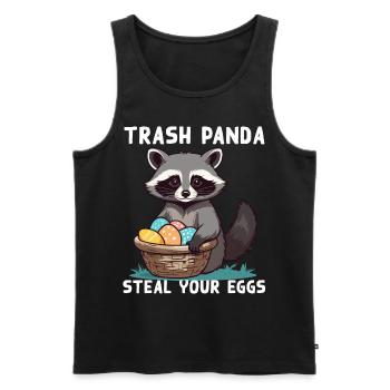 Funny raccoon Easter bunny Easter saying - Men's Premium Organic Tank Top - black - Front - Michal (187cm)
