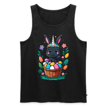 Funny Unicorn Easter Bunny Cute Easter Unicorn - Men's Premium Organic Tank Top - black - Front - AI Model Male 178 light (178cm)