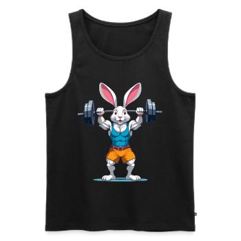 Easter Bunny Bodybuilding Animal Funny Workout - Men's Premium Organic Tank Top - black - Front - Michal (187cm)