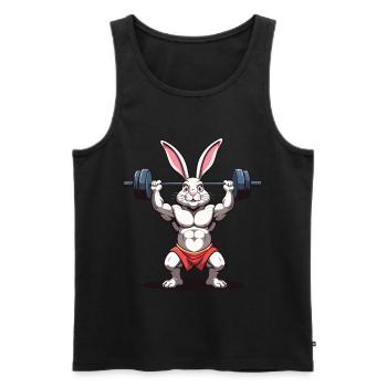 Easter Bunny Body Building Animal Funny Workout - Men's Premium Organic Tank Top - black - Front - Michal (187cm)