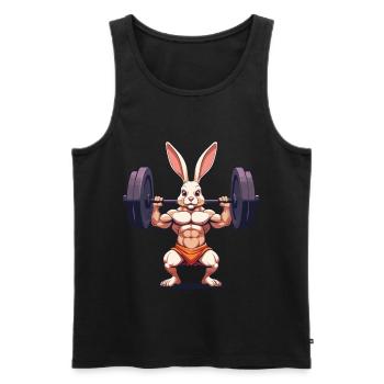 Easter Bunny Body Building Animal Funny Workout - Men's Premium Organic Tank Top - black - Front - Michal (187cm)