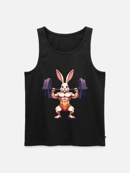 Osterhase Body Building Tier Lustiger Workout - Männer Premium Bio Tank Top - Schwarz