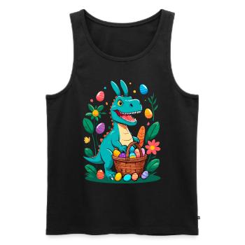 Iconic Easter Dinosaur Dinosaur Easter Bunny - Men's Premium Organic Tank Top - black - Front - Michal (187cm)