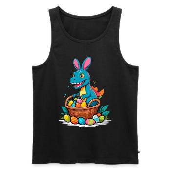 Iconic Easter Dinosaur Dinosaur Easter Bunny - Men's Premium Organic Tank Top - black - Front - Michal (187cm)