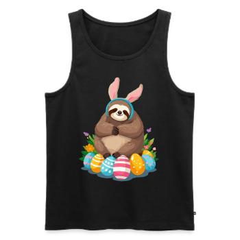 Lustiges Faultier Osterhase Ikonisches Ostern - Männer Premium Bio Tank Top - Schwarz - Vorne - AI Model Male 178 light (178cm)