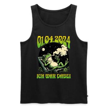 Légalisation du thé au cannabis 2024 - Débardeur bio Premium Homme - noir - Devant - Michal (187cm)