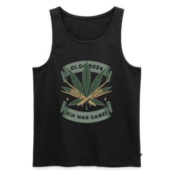 Légalisation du thé au cannabis 2024 - Débardeur bio Premium Homme - noir - Devant - Michal (187cm)