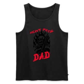 Heavy Metal Dad Fatherhood Anthem Tee - Men's Premium Organic Tank Top - black - Front - Michal (187cm)