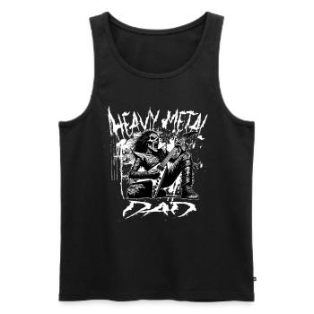 Heavy Metal Dad Fatherhood Anthem Tee - Men's Premium Organic Tank Top - black - Front - Michal (187cm)