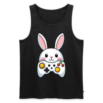 Osterhase Gamer Ikonisches Ostern Gaming - Männer Premium Bio Tank Top - Schwarz - Vorne - Michal (187cm)