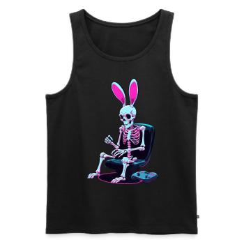 Osterhase Gamer Ikonisches Ostern Gaming - Männer Premium Bio Tank Top - Schwarz - Vorne - Michal (187cm)