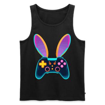 Osterhase Gamer und Gaming Streetwear Osterlook - Männer Premium Bio Tank Top - Schwarz - Vorne - Michal (187cm)