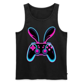 Osterhase Gamer Ikonisches Ostern Gaming - Männer Premium Bio Tank Top - Schwarz - Vorne - Michal (187cm)
