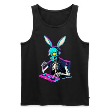 Lapin de Pâques Gamer & Gaming Streetwear Iconique - Débardeur bio Premium Homme - noir - Devant - Michal (187cm)