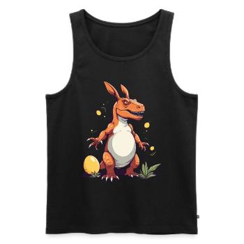 Iconic Easter Dinosaur and Dinosaur Easter Bunny - Men's Premium Organic Tank Top - black - Front - Michal (187cm)
