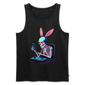 Osterhase Gamer und Gaming Streetwear Design - Männer Premium Bio Tank Top - Schwarz - Vorne - Michal (187cm)
