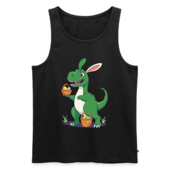 Iconic Easter Dinosaur Dinosaur Easter Bunny - Men's Premium Organic Tank Top - black - Front - Michal (187cm)