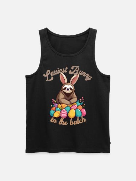 Lustiger Spruch Süßes Osterfaultier Faultier - Männer Premium Bio Tank Top - Schwarz