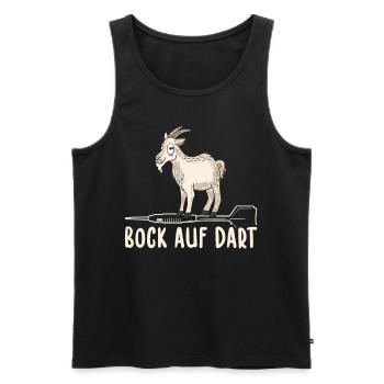Dart Player Goat Motif Shirt - Men's Premium Organic Tank Top - black - Front - Michal (187cm)