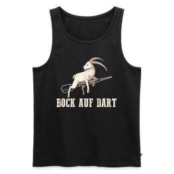 Dart Player Goat Motif Shirt - Men's Premium Organic Tank Top - black - Front - Michal (187cm)