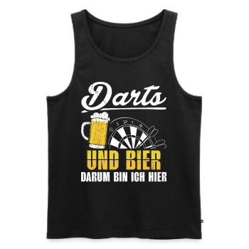 Darts und Bier Lustiges Dartshirt - Männer Premium Bio Tank Top - Schwarz - Vorne - AI Model Male 178 light (178cm)