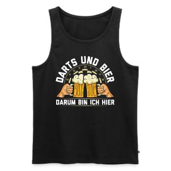 Darts und Bier Lustiges Dartshirt - Männer Premium Bio Tank Top - Schwarz - Vorne - AI Model Male 178 light (178cm)