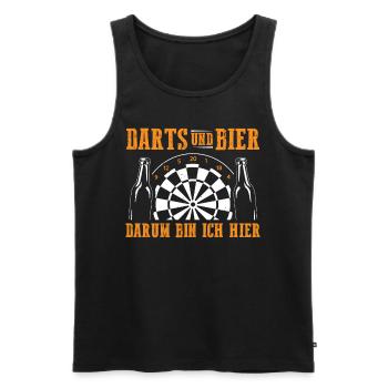 Darts und Bier Lustiges Dartshirt - Männer Premium Bio Tank Top - Schwarz - Vorne - AI Model Male 178 light (178cm)