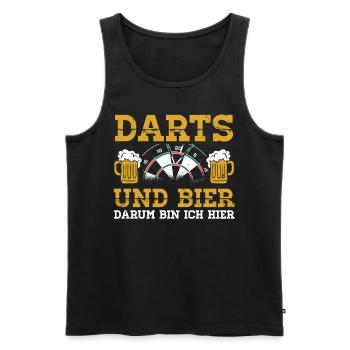 Darts und Bier Lustiges Dartshirt - Männer Premium Bio Tank Top - Schwarz - Vorne - AI Model Male 178 light (178cm)
