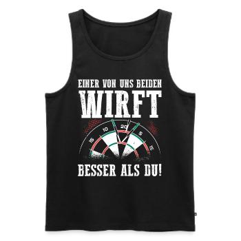 Funny Darter Duo Motif Tee - Men's Premium Organic Tank Top - black - Front - Michal (187cm)