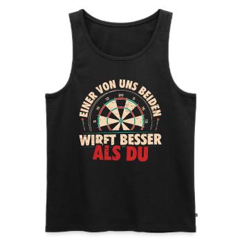 Funny Darter Duo Motif Tee - Men's Premium Organic Tank Top - black - Front - Michal (187cm)
