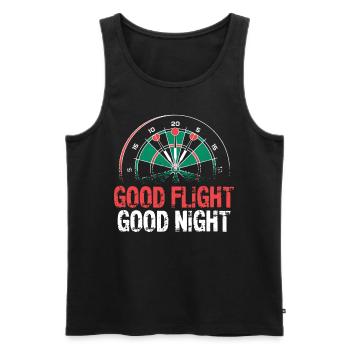 Darts Good Flight Night Motiv Tee - Männer Premium Bio Tank Top - Schwarz - Vorne - AI Model Male 178 light (178cm)
