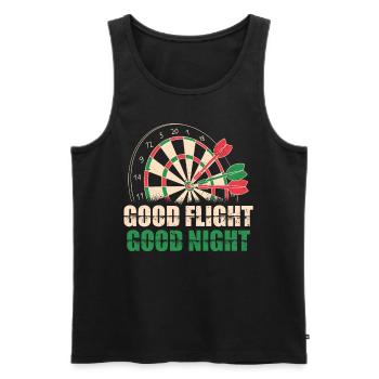Darts Good Flight Night Motiv Tee - Männer Premium Bio Tank Top - Schwarz - Vorne - AI Model Male 178 light (178cm)