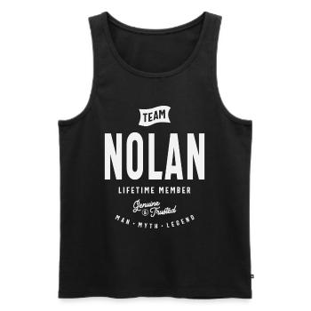 Team Nolan Lifetime Member - Name Nolan - Men's Premium Organic Tank Top - black - Front - Michal (187cm)