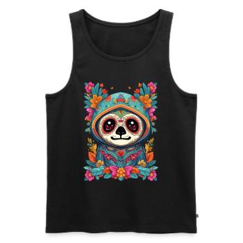 Faultier Ikonischer Zuckerschädel Mexiko - Männer Premium Bio Tank Top - Schwarz - Vorne - Michal (187cm)
