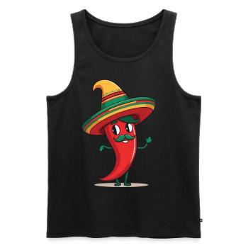 Aesthetic Chili Pepper Chili Streetwear Hot - Men's Premium Organic Tank Top - black - Front - AI Model Male 178 light (178cm)
