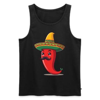 Aesthetic Chili Streetwear Mexican Hot Style - Men's Premium Organic Tank Top - black - Front - AI Model Male 178 light (178cm)