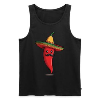 Aesthetic Chili Pepper Chili Streetwear Hot - Men's Premium Organic Tank Top - black - Front - AI Model Male 178 light (178cm)