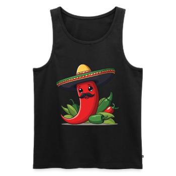Aesthetic Chili Pepper Chili Streetwear Hot - Men's Premium Organic Tank Top - black - Front - AI Model Male 178 light (178cm)