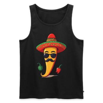 Aesthetic Chili Streetwear Heißer Scoville Stil - Männer Premium Bio Tank Top - Schwarz - Vorne - AI Model Male 178 light (178cm)