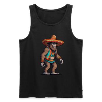 Sasquatch Bigfoot mexicain avec sombrero - Débardeur bio Premium Homme - noir - Devant - Michal (187cm)