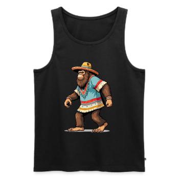 Mexicain Bigfoot Sasquatch Sombrero - Débardeur bio Premium Homme - noir - Devant - AI Model Male 178 light (178cm)