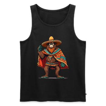 Mexican Bigfoot Sasquatch Sombrero - Men's Premium Organic Tank Top - black - Front - Michal (187cm)