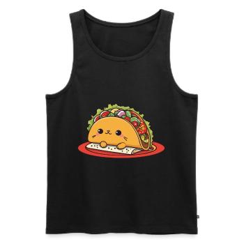 Kawaii Taco Cat Cinco De Mayo Nourriture Esthétique - Débardeur bio Premium Homme - noir - Devant - AI Model Male 178 light (178cm)
