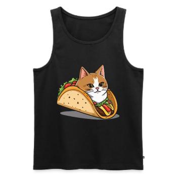 Taco Cat Cinco de Mayo Aesthetic Food Streetwear - Men's Premium Organic Tank Top - black - Front - AI Model Male 178 light (178cm)